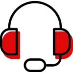 Headset icon symbolising around-the-clock claims support, available online or over the phone., Picture