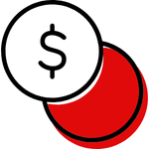 Stacked coins icon reflecting clear pricing with no hidden fees and flexible excess options., Picture